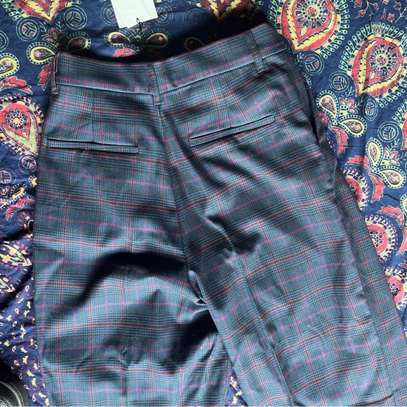 NWT Zara full length blue plaid dress pants - Picture 3 of 8